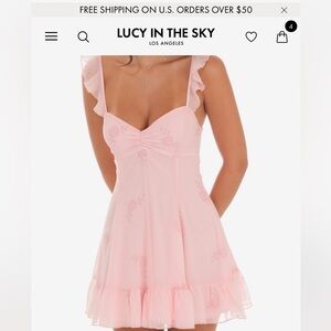 Lucy in the Sky Blush Pink Ruffle Mini Dress